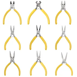 Cute Yellow Pink Handle Anti-slip Splicing Fixing Jewelry Pliers Tools Equipment Kit Cutting Wire Pliers for DIY Jewelery Making