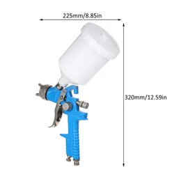 HVLP Mini Spray Machine Air Paint Sprayer med 1,3 mm/1,7 mm munstycke 600 ml kapacitetskopp Gravity Feed Spray Paint Gun