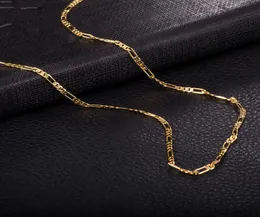 Säljer halsband Mens Figaro Chain 2mm 470mm halsband kedjor 18k gul guldrose guldpläterad över hela världen mode juvelen cahin5594202