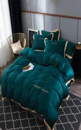 Zestaw luksusowych pościeli 4PCS Flat Bed Krótki kołdrę Zestawy King Wygodne pokrowce kołdra pojedyncze łóżka typu queen -size pościel LJ2607009