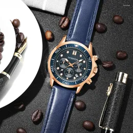 Orologi da polso OCHSTIN Modello promozionale 2024 Mariner Business Light Luxury Watch Multifunction Quartz Movement Men's