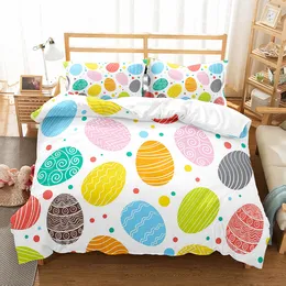 Feliz Easter Duvet Eggs Rabbit Pattern Polyester Combistter Cover Festival Gifts For Kids Boys Girls Bedding com travesseiro