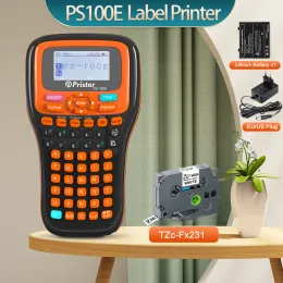 Printers Portable Label Maker PS100E Auto Cutting Labeling Maching Replace for Brother P Touch Label Printer tze231 hse231 Label Tape