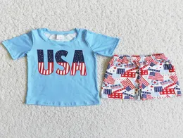 RTS Ganze Designer Kleidung Kinder Sets Jungen Kleidung Outfits Sommer 4. Juli Mode Kleinkind Baby -Jungen Outfit Boutique USA Pri1326616