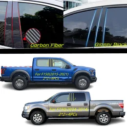 PC Material Pillar Post Cover Door Trim Window Molding Sticker Plate Accessories for Ford Raptor F-150 F150 2004-2014 2015-2021