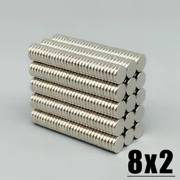 50pcs 8x2 8x3 10x1 10x2mm NDFEB Super Strong Strong Magnets 10x2 شكل مغناطيس صناعي دائم لقطع غيار الأجهزة