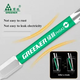 Grün elf geformtes S2 -Stahl -Elektriker -Schraubendreherschalter Starker magnetischer Anti -Schlupf -Demontage -Werkzeugschraubendreher