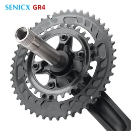 Senicx Gr4 Pojedyncza/podwójna prędkość 110/80 BCD Crank Chainset Crankset 42T 30-46T 170 mm dla rowerów żwirowych Cyklo-Cross BB24mm