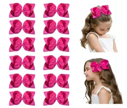 10 PCs 6quot Big Handmade Grosgrain Ribbon Hair Bow Alligator Acessórios de cabelo para Little Teen Toddler Girls4033405