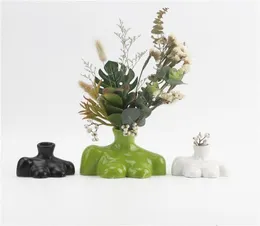 Vasos amiga de mama vaso de oliva escultura cerâmica meio peito sala de estar decoração de jardim nórdico feminino arte corporal ornament3174696