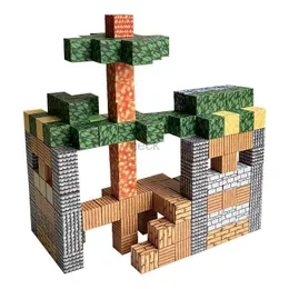감압 장난감 장난감 3D DIY 픽셀 월드 마그네틱 빌딩 블록 퍼즐 장난감 크리에이티브 게임 큐브 장난감 240413