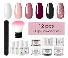 Nagel -Dip -Pulver -Pinsel -Set Dip Französisch Glitzer Schilling Nails Manicure Kit Verschiedene langlebige Farben7414836