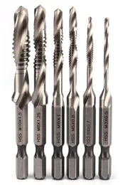 Продажа 6PSC HSS Высокоскоростные стальные бурильные биты Set 14 Quot Hex Shank Metric Vint Ride Ride Taper Bit Bit M3 M4 M5 M61489475