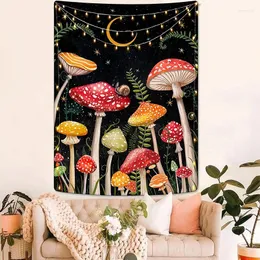 Tapestries Mushroom Tapestry Aesthetic Moon Star Botanical Snail Plant Trippy Vertical Bedroom Colorful Teen Girls Cottagecore Room Decor