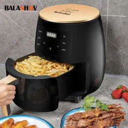 Fryers 1400 W Electric Air Fryers 4.5L Inteligentne automatyczne gospodarstwo domowe 360 ​​° Pieczenie LED ekran dotykowy głębokie Fryer bez oleju Bez oleju 220V UE 110V Us