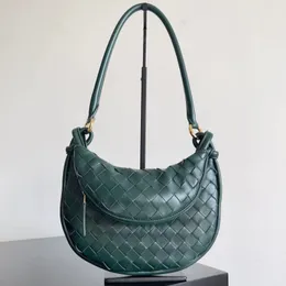 Toppkvalitet designer väska crossbody axel väska liten gemelli lyx tote klassisk mode halv måne formade kvinnor lyxvaror vävd väska män mynt handväska shopping