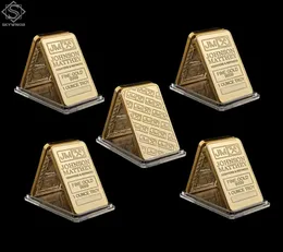 5PCS UK London Replica Fine Gold 999 1 Ounce Troy Johnson Matthey Craft Assayer Refiners BarCoin Collectible6700317