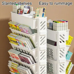 Multi-Layer Mobile Bookshelf Student Book Borttagbar förvaringshylla Desk golv Bokhylla lagringsställ Magasin Snacks Organiserare