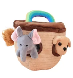 Noah039S Ark Play House Plush Animals Sound مع الحيوانات المحشوة بالحيوانات تعليم الأطفال الصغار الناعم ، هدية الطفل 2107289932616