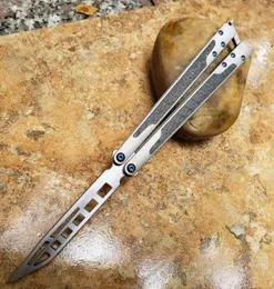 TheOne Balisong ex10 Ex10 나비 트레이너 훈련 나이프 날카로운 티타늄 키메라 탄소 섬유 스윙 Jilt Knives Squid Snake 9736914