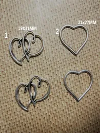4style Love Heart Antique Antique Silver Neckace Canct Charm Connector Collect Charm 36PCS59673308164384