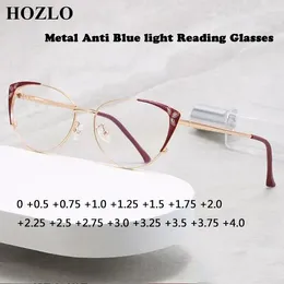 Sonnenbrille 2024 Frauen Katze Eye Eye Anti Blue Licht Lesen weibliche Damen Casual Legierung Hyperopie verschreibungspflichtige Brille Brille Sonderangebote