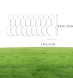 48/72/96pcs Rylic Transparent Circle Discs Set Schlüsselketten klare runde Rylic -Schlüsselbund -Blanks Schlüsselbund für DIY (transparent) 17813159