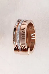 Designer di alta qualità per Woman Ring Zirconia Engagement Titanium Steel Love Wedding Anelli d'argento Gold Rose Gold Digital Jewelr7854455