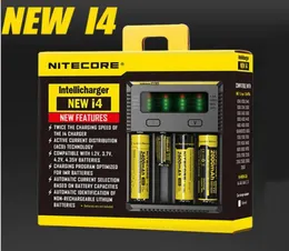 100 autentiska nitecore nya i4 Intellicharger Universal 1500mAh Max Output E Cig Chargers för 18650 18350 26650 10440 14500 Batter4509797