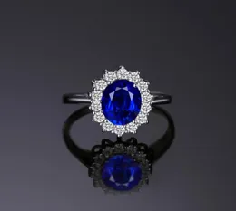 Blue Sapphire Engagement 925 Sterling Silver Ring Wedding jewelry desinger rings89107765950061