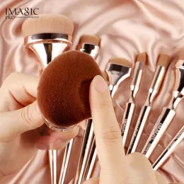 KITS Imagic Makeup Brushes مجموعة ذهبية المقبض لمسحوق الأساس مكياج الفرش Pincel Maquiagem Kabuki Brush Tools