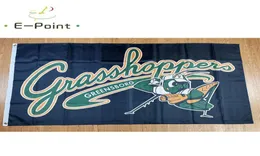 MILB Greensboro Grasshoppers Flag 35ft 90cm150cm البوليستر لافت