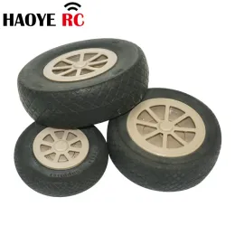 Haoye 2 Pcs Air Wheels (Plastic Hub) Dia 2in/2.75in/4in/5in Scale Rubber Tire(Hollow) For RC Aircraft Model Accessories