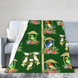 Cobertores Tiki Room Birds Cobertorado de flanela quente Bedia