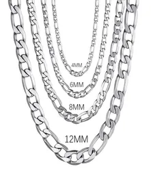 체인 Men39S 925 스털링 실버 4mm6mm8mm12mm 커브 쿠바 체인 목걸이 1630 인치 남성 패션 보석 고급 6868968