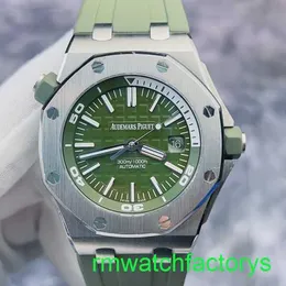 Famous AP Wrist Watch Royal Oak Offshore Series 15710ST Avocado Green dial Automatic Mechanical Watch Mens 42mm full set