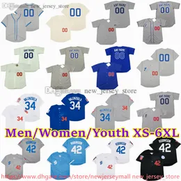 Movie XS-6XL personalizzato Milkball Jersey 42 Jackie Robinson 32 Sandy Koufax Fernando Valenzuela Orel Hershiser Don Drysdale Steve Garvey Mike Piazza Maglie