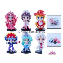 Киноигры Рисунок 6pcs Game Garage Комплекты честь ручная сумка Древний персонаж Zhuge Liang Mini Pop Angela Twist Egg Hine Doll Chrstmma dht2j