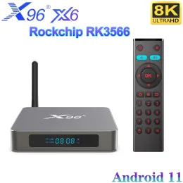 Box RK3566 X96 X6 8GB RAM 128GB ROM 8K Smart TV Box Android 11 1000M BT4.2 2T2R MIMO 2.4G 5G Dual Wifi Set Top Box Media Player OTA