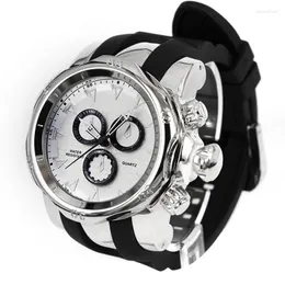 손목 시계 Shhors 시계 Mens Big Dial Men Sports 실리콘 밴드 석영 Montres Homme Mannen Horloge Reloj