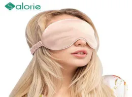 Drop 100 3D Silk Sleep Mask Natural Eleming Eye Gey Cover Day Patch Soft Portable Travel 220509475554
