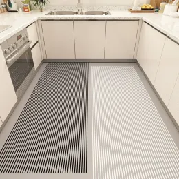 Cozinha impermeável PVC tapete não deslizamento tapetes geométricos de piso de listras geométricas tapete de tamanho grande alfombras de cocina tapis cozinha