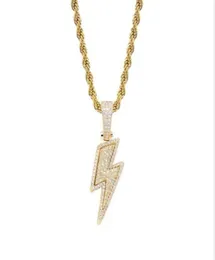 Lced Out Bling Light Pendant Necklace With Rope Chain Copper Material Cubic Zircon Men Hip Hop Jewelry locket necklaces for women3559262
