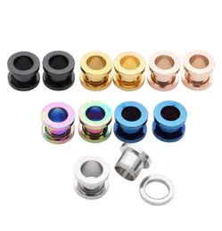 Set of 12pcs Stainless Steel Ear Plug Tunnels Gauges Pulley Body Piercing Ear Expander for Both Men and Women6126083