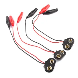 3pcs/9pcs 9V Batterie-Clip-Stecker Schwarz Red Dual Alligator Clip T-Type Flexible Schnalle-Adapter 18 cm Krokodilkabelleistungstest