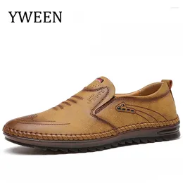 Casual Shoes YWEEN Men Loafers Leather Spring Summer Light Ventilation Breath Driving Slip On Footwear