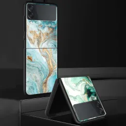 Granit Marble Phone Case för Samsung Galaxy Z Flip3 Flip4 Flip5 PC Hard Plastic For Z Flip 5 4 3 5G Fundas Cover Coque