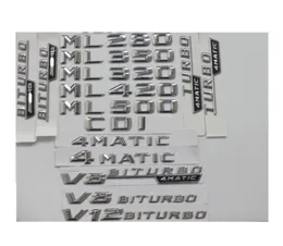 Chrome Trunk Letters Badge Emblem Emblems ML55 ML63 AMG ML300 ML320 ML350 ML400 ML500 4MATIC CDI W166 W16424974746284235