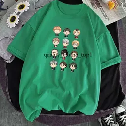 Erkek Tişörtleri Haikyuu Kageyama Tobio Anime Man Gömlek Gevşek Kısa Kısa Kol Siyah Moda Markası 2024 Haruku Crewneck Camisetas Baskılı Pamuk T-Shirt 886