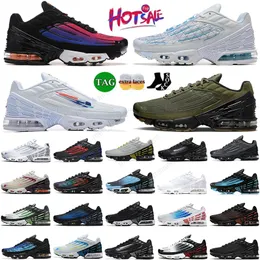 2024 Neues Tn Plus III Laufschuhe TN 3 abgestimmte graue Marine Og Triple White Silvery Black Royal Laser Blue Obsidian Trainer Männer Frauen TNS Läufer Sport Sneaker Big Size 46